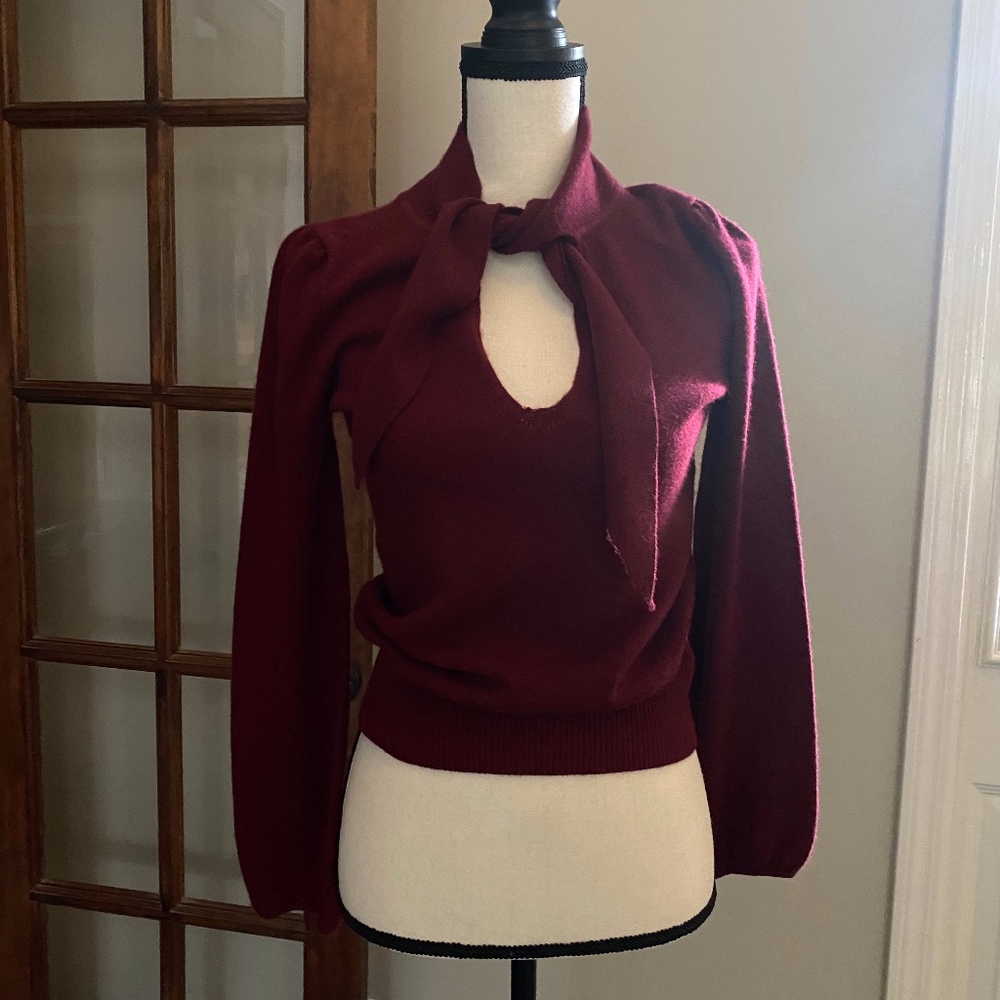 J Crew Everyday Cashmere Tie Neck Sweater